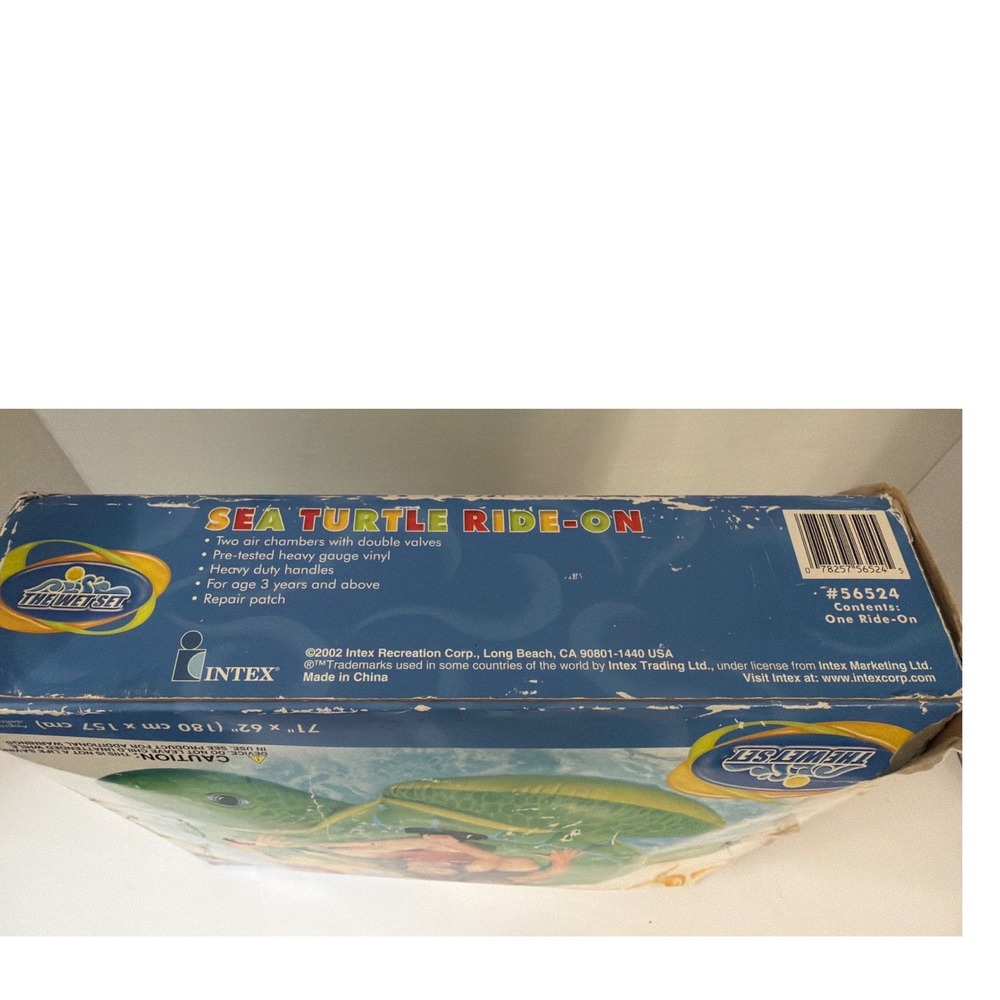 New Vintage 2002 71x62 The Wet Set Inflatable Sea Turtle Ride-On Pool Float - Picture 3 of 5